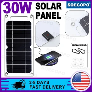 35W Foldable Solar Charger Panel Dual USB Ports