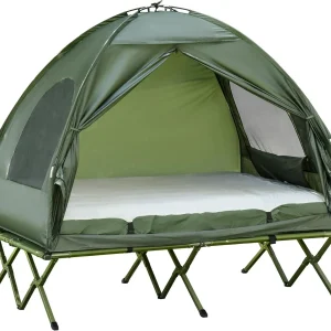 Camping Cot with Tent Bedspread & Mattress